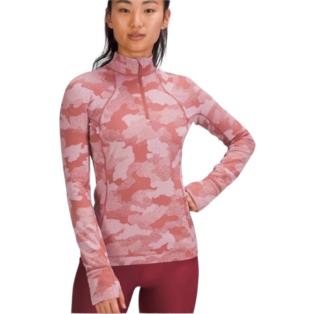 Lululemon Its Rulu Run Half-Zip Heritage Speckle Camo Jacquard Pink Taupe